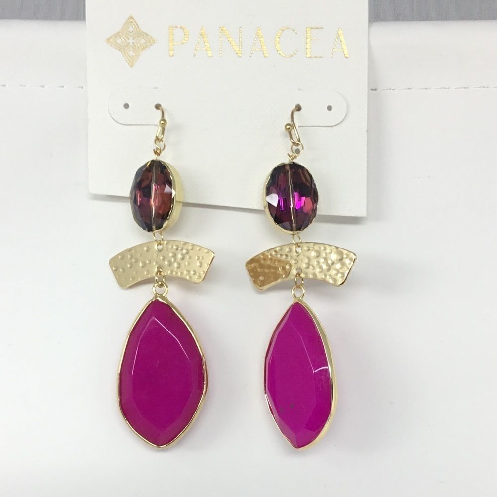 Panacea Pink Stone Drop Earrings (G1)